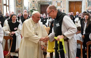 في خلال لقاء البابا مع الرهبان الترابيست Provided by: Vatican Media
