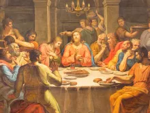 «العشاء السرّي» لوحة للفنّان فينشينزو بيريتيني ببازيليك القديس لورنزو في داماسو، روما-إيطاليا