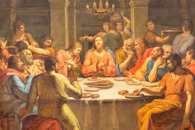 العشاء السرّي. لوحة للفنّان فينشينزو بيريتيني ببازيليك القديس لورنزو في داماسو، روما-إيطاليا
