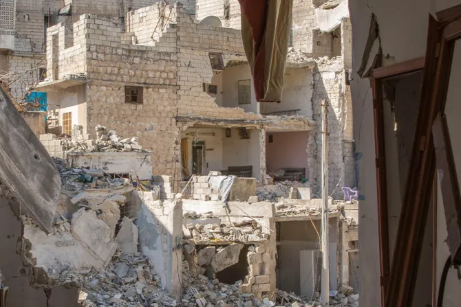 مشهد من الدمار في مدينة إدلب السورية