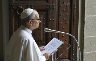 البابا لاوون الرابع عشر يتلو التبشير الملائكيّ في كاستل غاندولفو يوم الأحد 17 أغسطس/آب 2025 مصدر الصورة: فاتيكان ميديا