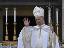 البابا لاوون الرابع عشر يحتفل بالذبيحة الإلهيّة في بازيليك القدّيسة مريم الكبرى-روما بمناسبة عيد الجسد الإلهيّ في شهر يونيو/حزيران الماضي