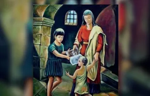 القديسة مسكنته وولداها مصدر الصورة: كنيسة القديسة مسكنته