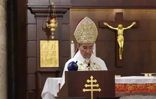 الراعي مترئسًا الذبيحة الإلهيّة صباح اليوم في بكركي-لبنان مصدر الصورة: البطريركيّة المارونيّة-بكركي