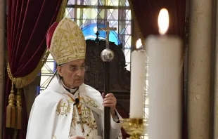 الراعي مترئّسًا الذبيحة الإلهيّة صباح اليوم في بكركي-لبنان مصدر الصورة: البطريركيّة المارونيّة-بكركي