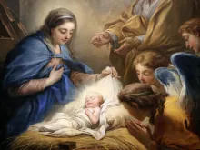 لوحة تجسّد ولادة الطفل يسوع  داخل كنيسة القدّيس سولبيس في باريس، فرنسا