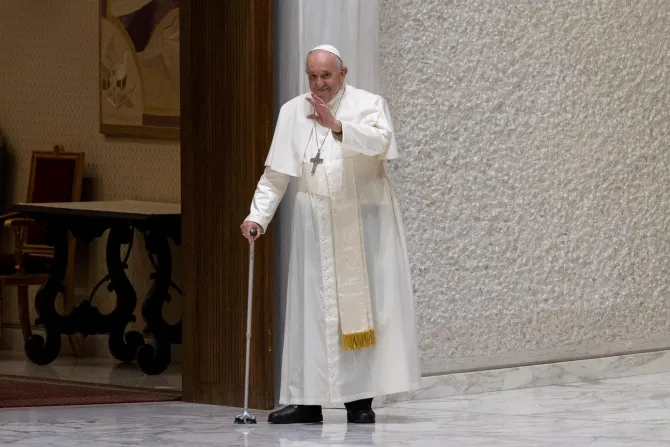 البابا فرنسيس خلال المقابلة العامة الأسبوعية في قاعة بولس السادس في مدينة الفاتيكان - 17 أغسطس/آب 2022