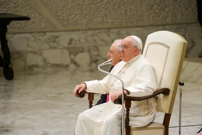 البابا فرنسيس صباح اليوم في قاعة بولس السادس-الفاتيكان