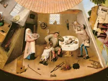 لوحة الخطايا السبع للفنّان هيرونيموس بوش-الجزء الخاصّ بالشراهة