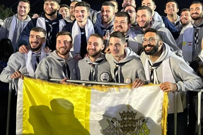 جانب من مشاركة كشّاف الموارنة في حلب في محطّات رحلة البابا لاوون الرابع عشر إلى لبنان