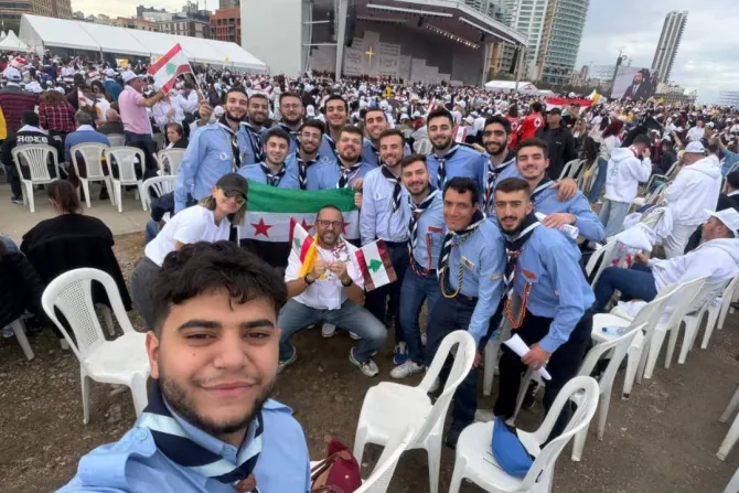 جانب من مشاركة كشّاف الموارنة في حلب في محطّات رحلة البابا لاوون الرابع عشر إلى لبنان