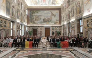 البابا فرنسيس يلتقي مجموعة من الشبان البلجيكيين في خلال رحلة حجّ إلى روما Provided by: Vatican Media